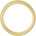 Milgrain Edge Floral Flat Band