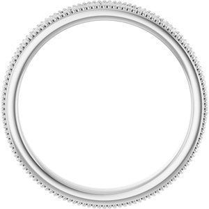Milgrain Edge Floral Flat Band
