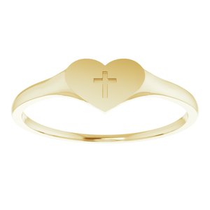 Youth Heart & Cross Ring