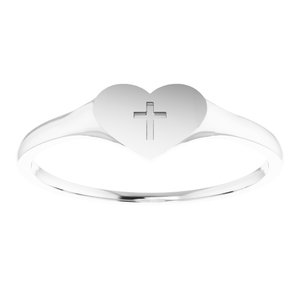 Youth Heart & Cross Ring