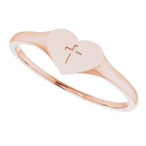Youth Heart & Cross Ring