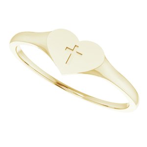 Youth Heart & Cross Ring