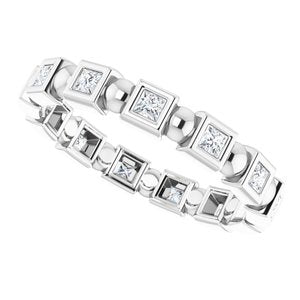 Bezel-Set Beaded Eternity Band