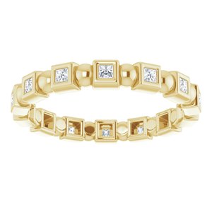 Bezel-Set Beaded Eternity Band