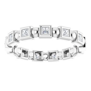 Bezel-Set Beaded Eternity Band
