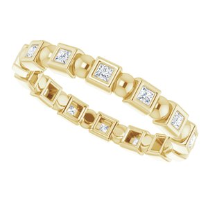 Bezel-Set Beaded Eternity Band