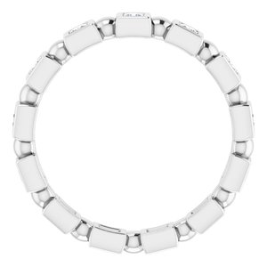Bezel-Set Beaded Eternity Band