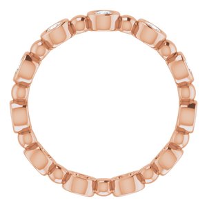 Bezel-Set Beaded Eternity Band