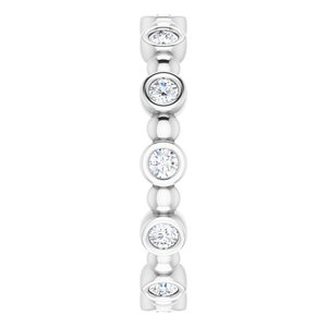 Bezel-Set Beaded Eternity Band