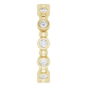 Bezel-Set Beaded Eternity Band