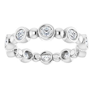 Bezel-Set Beaded Eternity Band