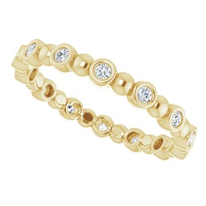 Bezel-Set Beaded Eternity Band
