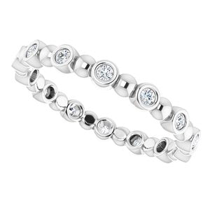 Bezel-Set Beaded Eternity Band