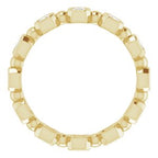 Bezel-Set Beaded Eternity Band