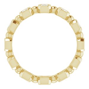 Bezel-Set Beaded Eternity Band