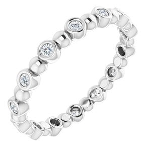 Bezel-Set Beaded Eternity Band