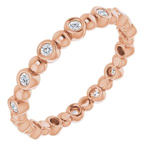 Bezel-Set Beaded Eternity Band
