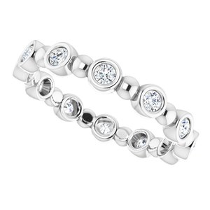 Bezel-Set Beaded Eternity Band