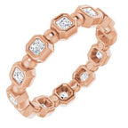 Bezel-Set Beaded Eternity Band