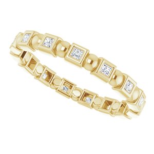 Bezel-Set Beaded Eternity Band