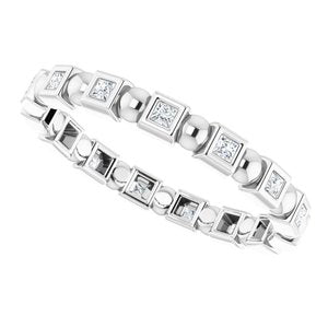 Bezel-Set Beaded Eternity Band
