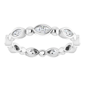 Bezel-Set Beaded Eternity Band