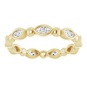 Bezel-Set Beaded Eternity Band