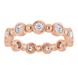 Bezel-Set Beaded Eternity Band
