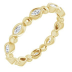 Bezel-Set Beaded Eternity Band