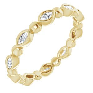 Bezel-Set Beaded Eternity Band