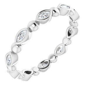 Bezel-Set Beaded Eternity Band