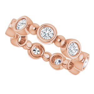 Bezel-Set Beaded Eternity Band