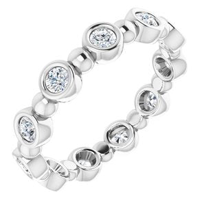 Bezel-Set Beaded Eternity Band