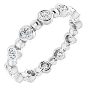 Bezel-Set Beaded Eternity Band