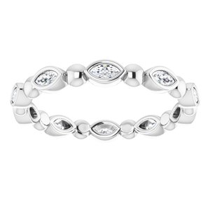 Bezel-Set Beaded Eternity Band