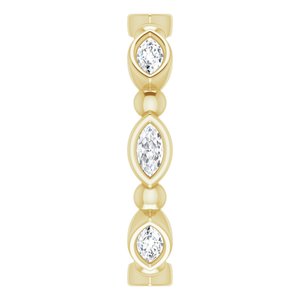 Bezel-Set Beaded Eternity Band