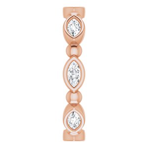 Bezel-Set Beaded Eternity Band