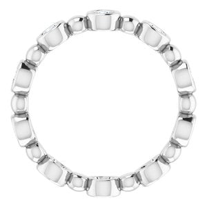 Bezel-Set Beaded Eternity Band