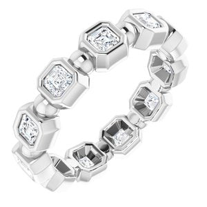 Bezel-Set Beaded Eternity Band