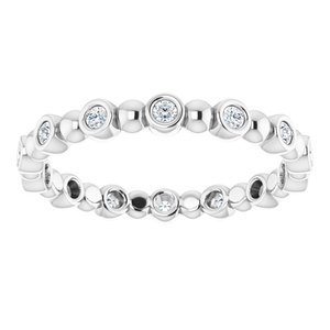 Bezel-Set Beaded Eternity Band