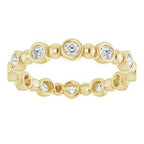Bezel-Set Beaded Eternity Band