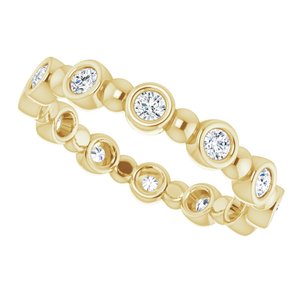 Bezel-Set Beaded Eternity Band