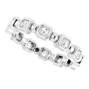 Bezel-Set Beaded Eternity Band