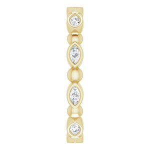 Bezel-Set Beaded Eternity Band