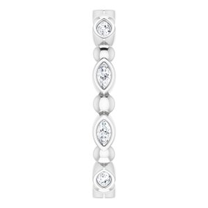 Bezel-Set Beaded Eternity Band