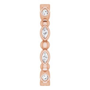 Bezel-Set Beaded Eternity Band