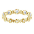 Bezel-Set Beaded Eternity Band