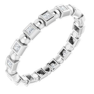 Bezel-Set Beaded Eternity Band