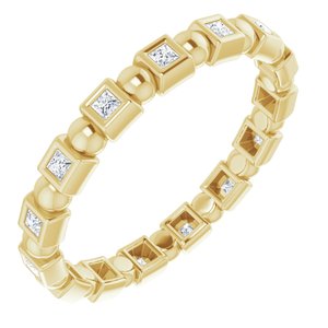 Bezel-Set Beaded Eternity Band