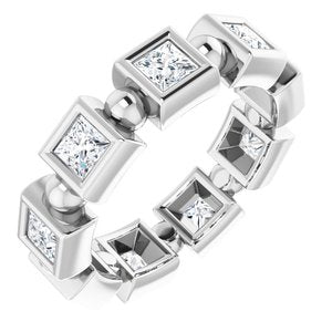 Bezel-Set Beaded Eternity Band